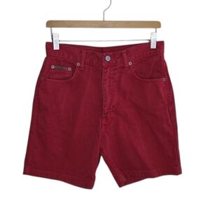 Vintage Calvin Klein | Red High Rise 6.5" Inseam Denim Shorts Vtg Size 8